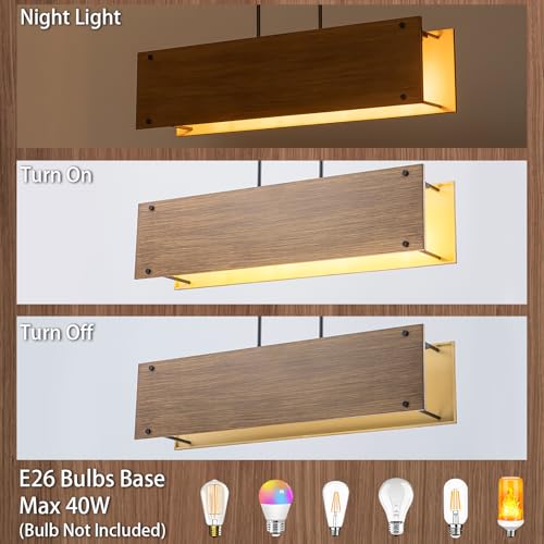 35.4" Farmhouse Wood Texture Chandeliers 4