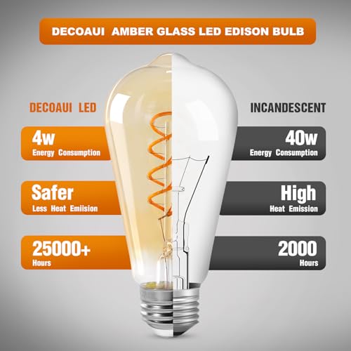 ST64 LED E26 Vintage Edison Light Bulbs (4 Count)