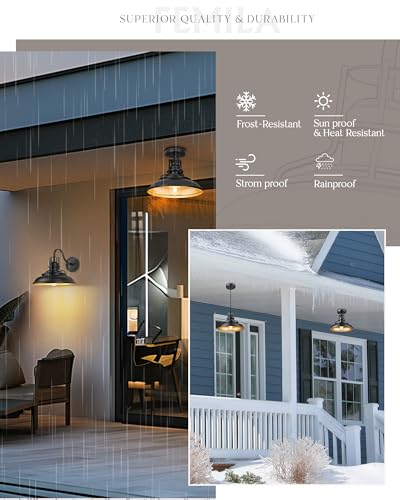 12 Inch Semi Flush Outdoor Ceiling Lights (2 Count)