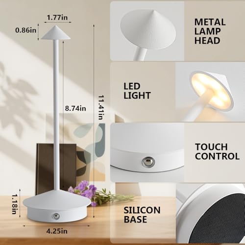 2 Pack LED Rechargeable Cordless Table Lamps