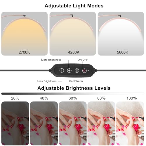 Professional Half Moon LED Desk Light for Nail Techs & Artists