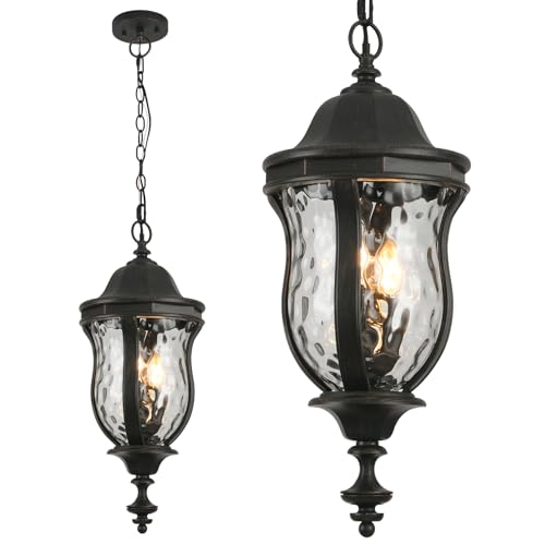 Large Outdoor Pendant Light Fixtures 23.6'' Exterior Hanging Lantern