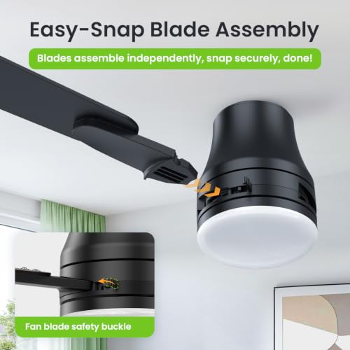 42" Ceiling Fans with Lights and Remote (Black / 42 Inch)