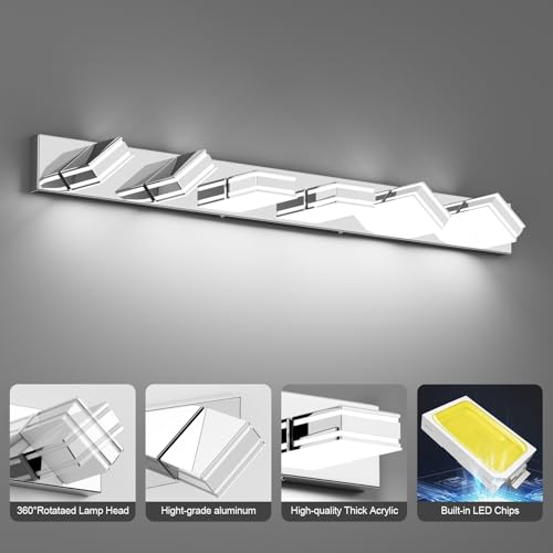 Chrome Bathroom Vanity Light Fixtures 48inch 6 (6 Count)