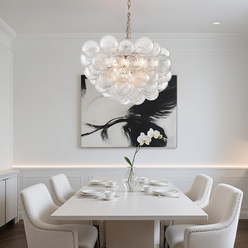 50 Inch Moden Gold Chandelier with 10 Bubble Lights