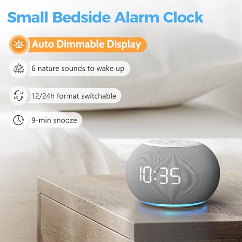 Auto Dimmable Sound Machine Alarm Clock with 20 Sounds&Night Light