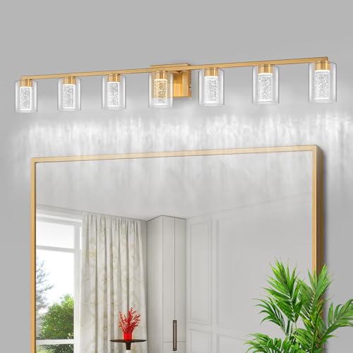 7 Light Gold Vanity Light with 3 Color Modes