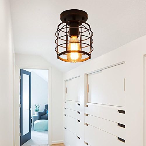 Industrial Vintage Flush Mount Ceiling Light (2 Count)