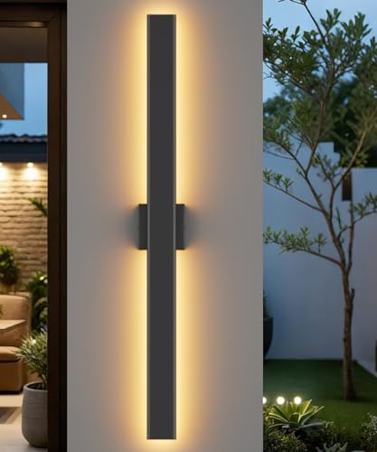 39.4" Black LED Outdoor Wall Light