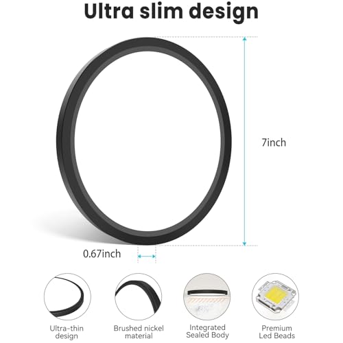 7 inch Flush Mount LED Ceiling Light Fixture (2 Count)