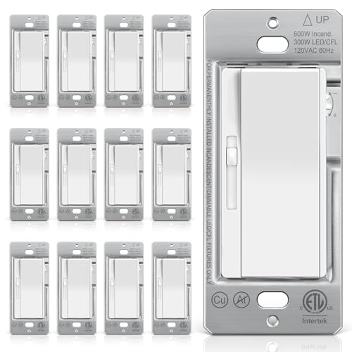 12 Pack Super Slim Slide Dimmer Light Switch (12 Count)