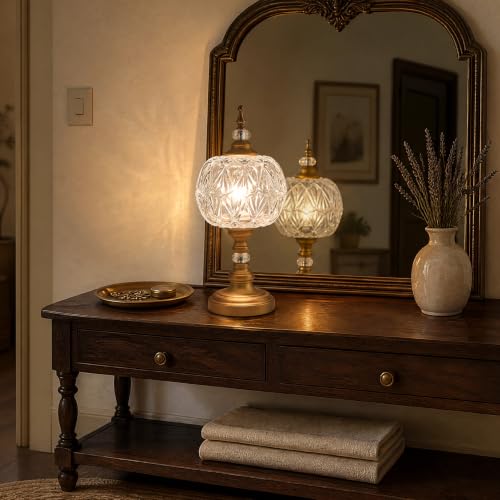 Vintage Table Lamp 8.3" Desk Lamp Table Light with Plug Switch