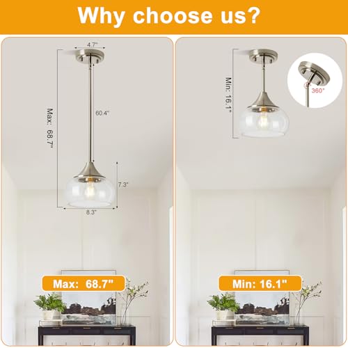 Modern Pendant Lights for Kitchen Island (2 Count)