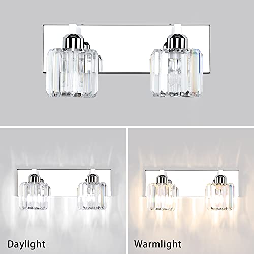 Bathroom Vanity Lighting Fixtures Crystal Vanity Lights for Bathroom 2 Lights Stainless Steel Wall Lighting Fixtures