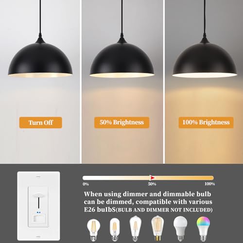 Black Pendant Lights Kitchen Island 2 Pack (2 Count)