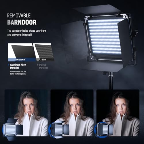 Bi Color LED Studio Light with Tripod Stand Barndoors