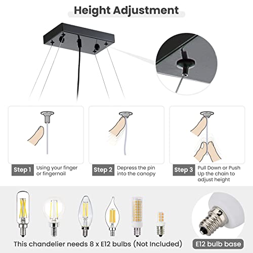 Rectangle K9 Crystal Chandelier Modern Rectangular Pendant Lighting Fixture for Dining Room Kitchen Island Bedroom Black L40 x W10 x H10