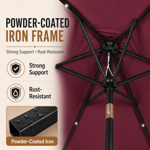 7.5FT Solar Patio Umbrella w