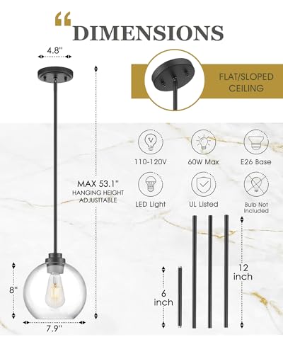 2 Pack Pendant Lights Kitchen Island (2 Count)
