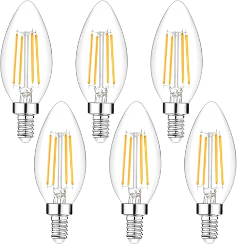 6 Pack Dimmable E12 LED Candelabra Bulbs 40Watt Equivalent (6 Count)