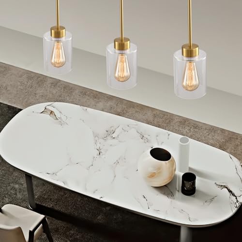 Modern Black Farmhouse Pendant Light with Glass Shade