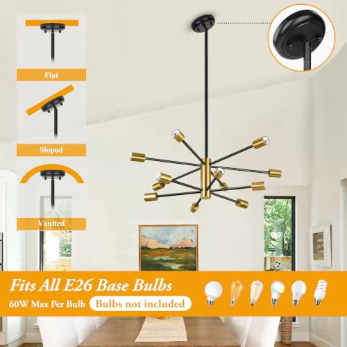 12 Light Modern Chandelier for Dining Room