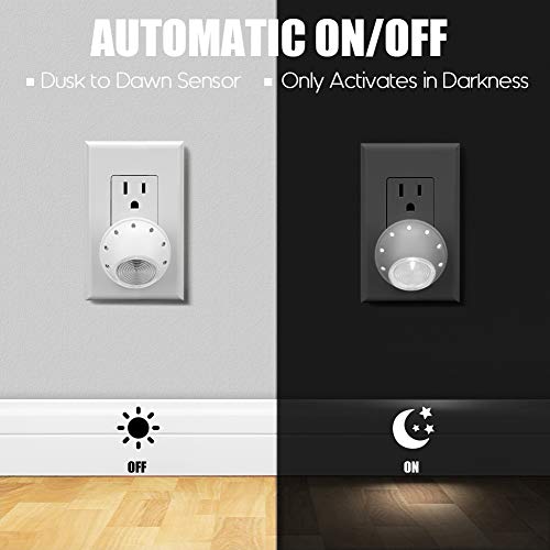 Plug in LED Night Light Dusk to Dawn Sensor Neutral White 6 Pack (6 Count)