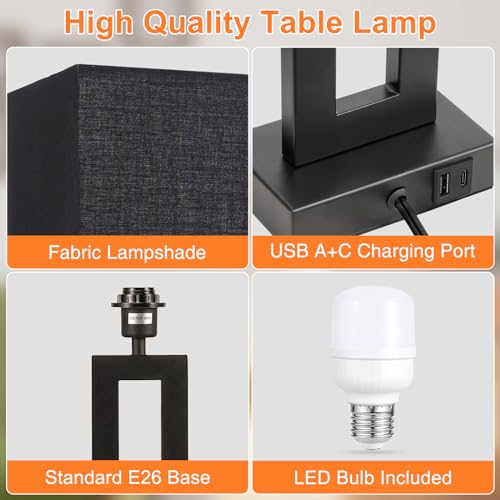 22" Tall Living Room Lamps for Night Stands (2 Count)