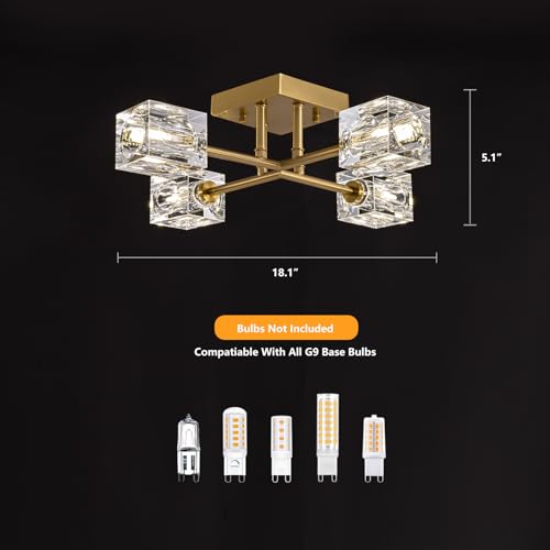 Gold Modern Sputnik Chandelier Ceiling Light Fixtures