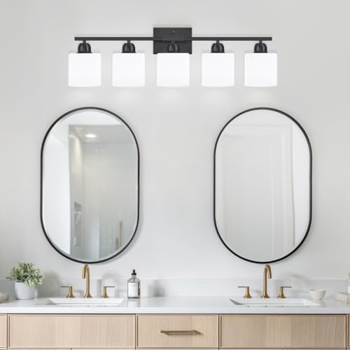 5 Light Black Bathroom Vanity Light