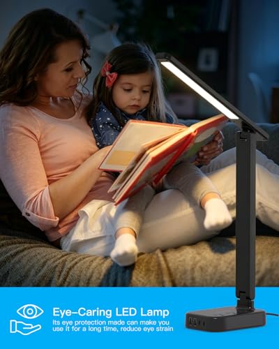 LED Desk Lamp Power Strip with 4 USB 3 Outlets