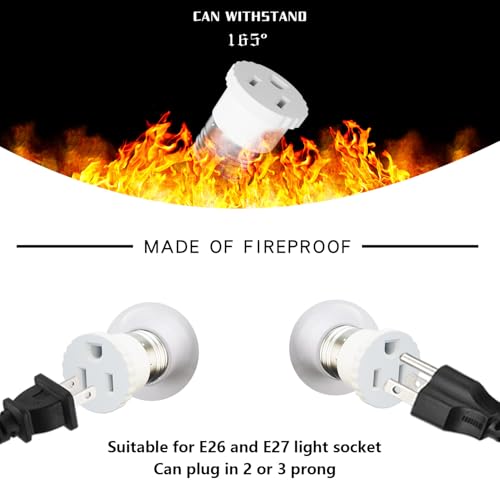 2 Pack Light Socket to Plug Adapter (2 Count)