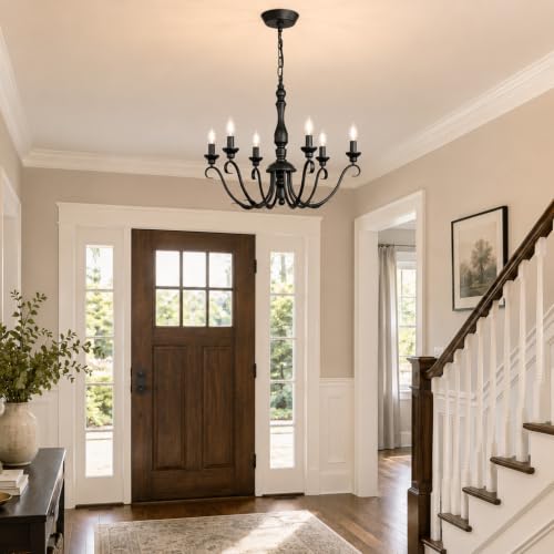 Farmhouse Vintage Antique Black Chandelier (Classic Black)