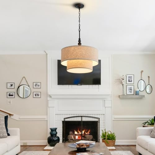 Lighting Double Drum Chandeliers