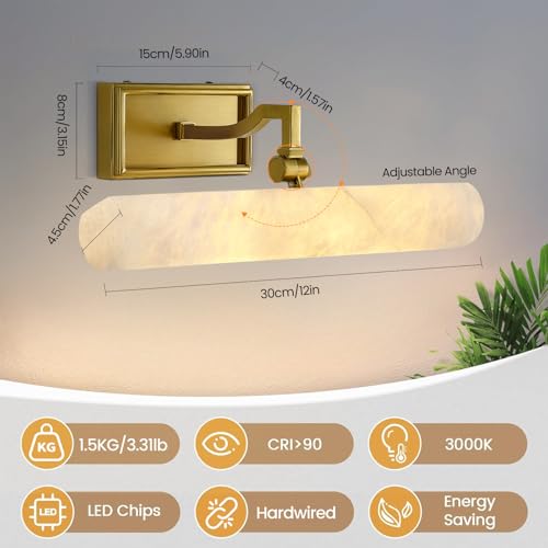 12in Alabaster Picture Light for Wall Art