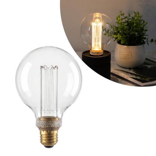Dimmable Edison Bulb E26 Vintage Round LED Light LowLumen Clear G95