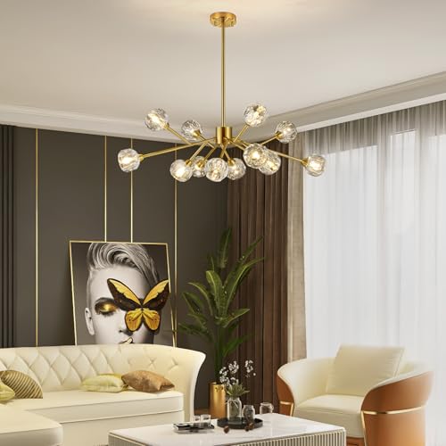 Gold Sputnik Chandeliers for Living Room