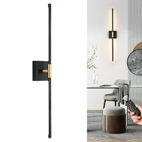 Black Gold Battery Operated Wall Sconces with Remote 1 Pack