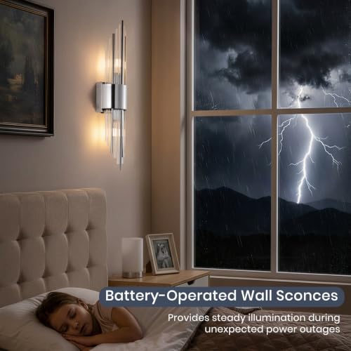 Battery Operated Wall Sconce Set of 2 (2 Count)