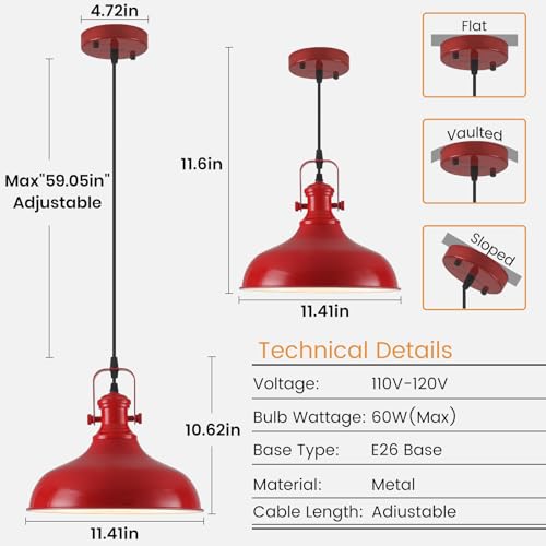 Red Farmhouse Pendant Lights
