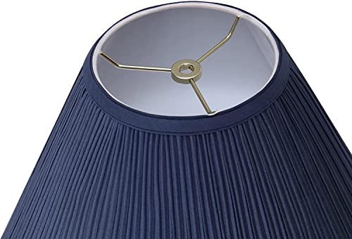33195 Transitional Hardback Empire Shaped Mushroom Pleated Dark Blue Spider Shade