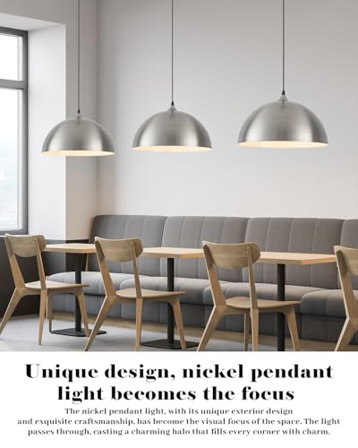 Brushed Nickel Pendant Lights Kitchen Island (2 Count)