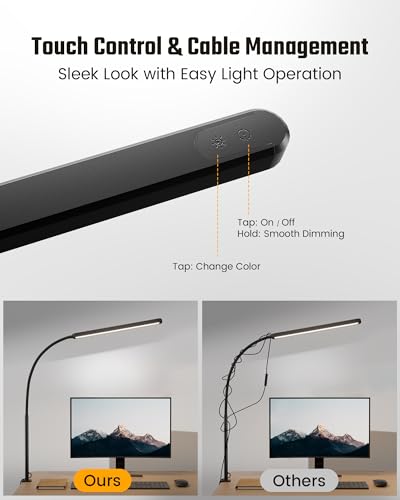 Eye Caring LED Desk Lamp Work Lamp Office Lamp with Side Clamp
