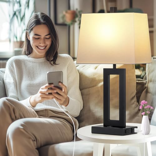 Black Bedside Table Lamp Set of 2 (2 Count)