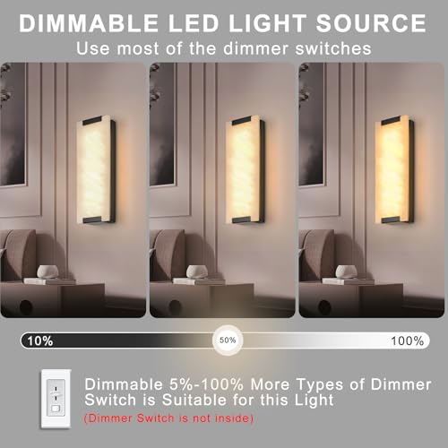 19.2in Alabaster Wall Sconces Set of Two (2 Count)