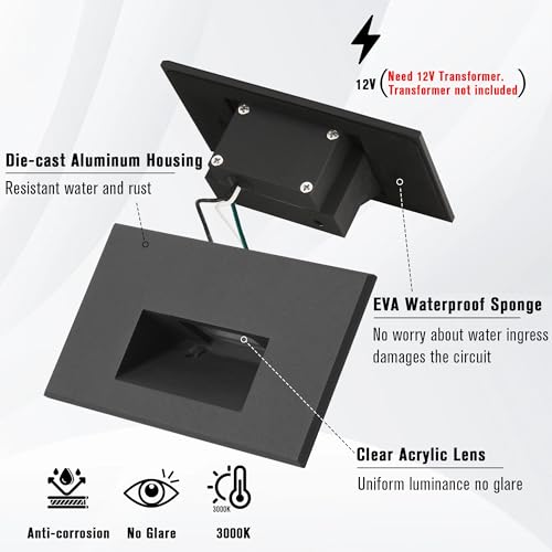Step Lights Outdoor Indoor LED Stair Lights (3 Count)