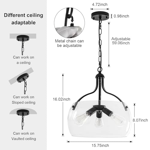 3 Lights Modern Pendant Lights Kitchen Island