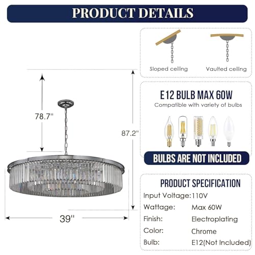 Crystal Chandelier Chrome 18