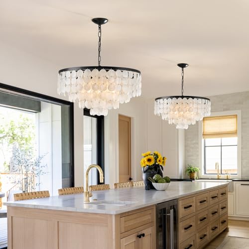 24" Coastal Capiz Shell Chandelier