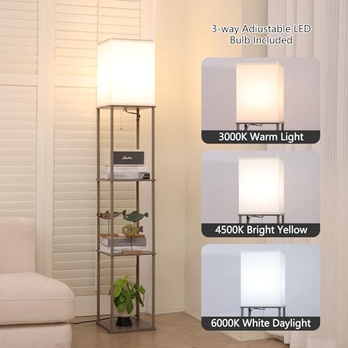Floor Lamp with Shelves